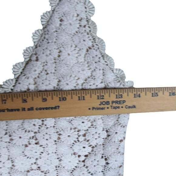 H&M Cream Lace Crochet Camisole Size M Floral Boho Festival Top Lined Adjustable - Picture 5 of 8